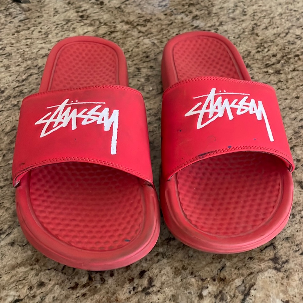 Stussy x Nike Red Slides